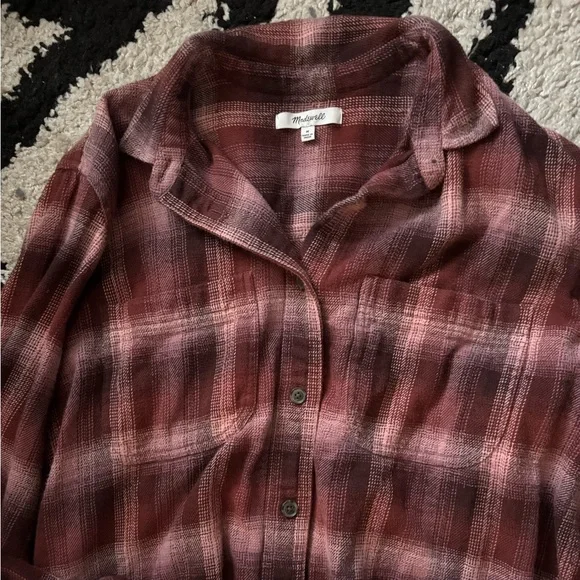 Flannel Oversized Ex-Boyfriend Swing Shirt Buffalo Check Medium - Picture 5 of 8